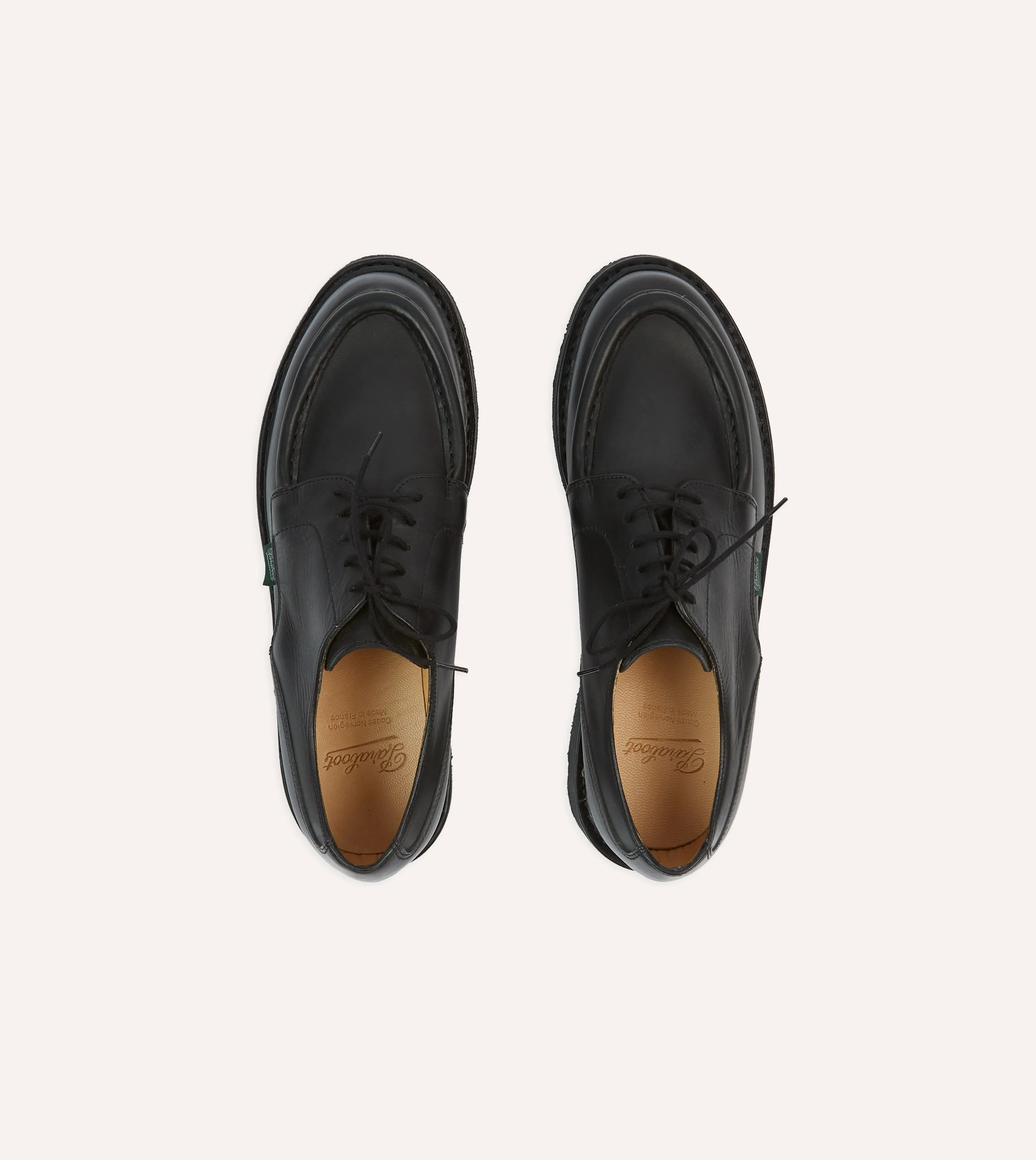 Simple Shade Paraboot Villandry Noir Calf Leather Derby Shoe