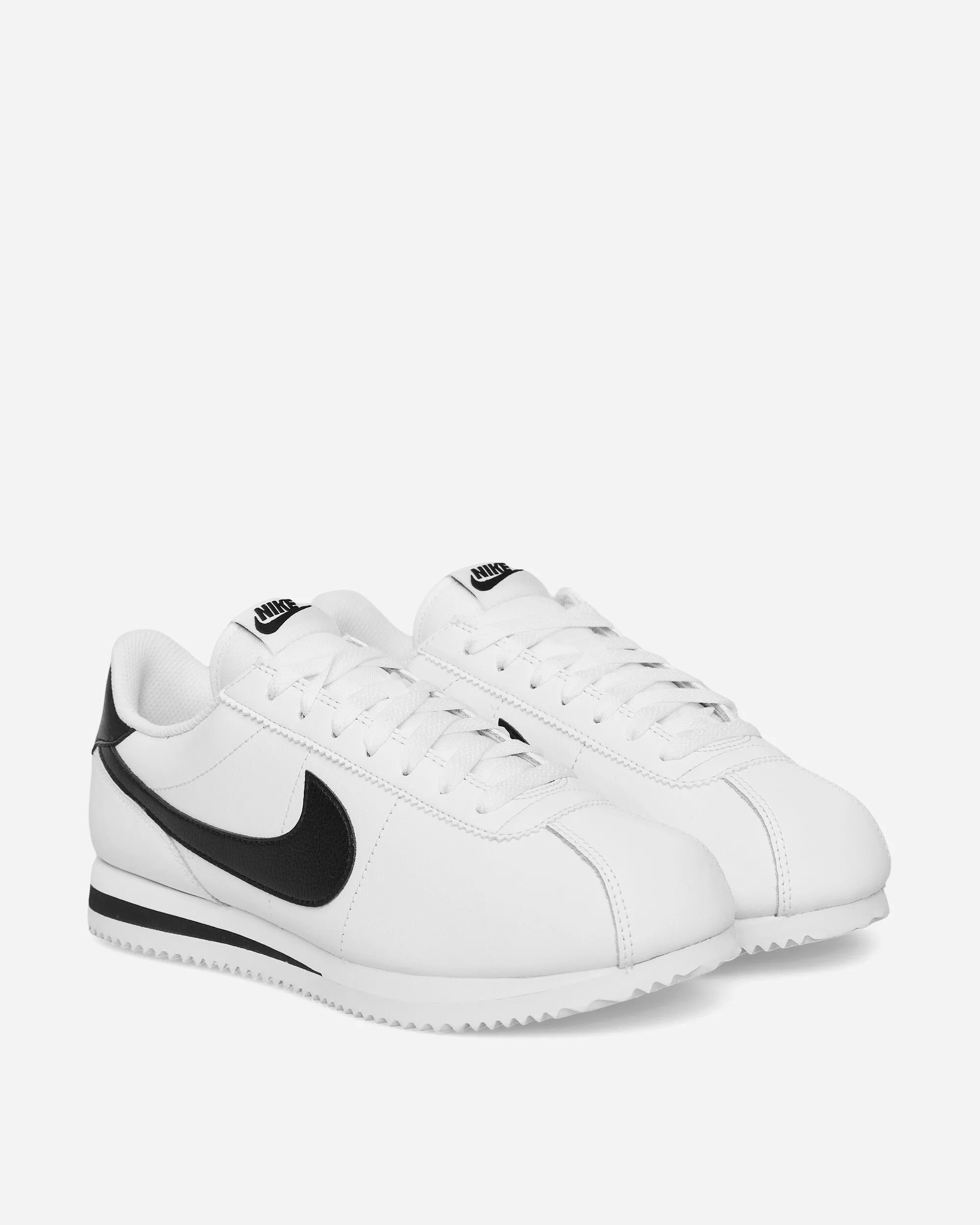 Grid Traction System Hiking Shoes Cortez Leather Sneakers White / Black