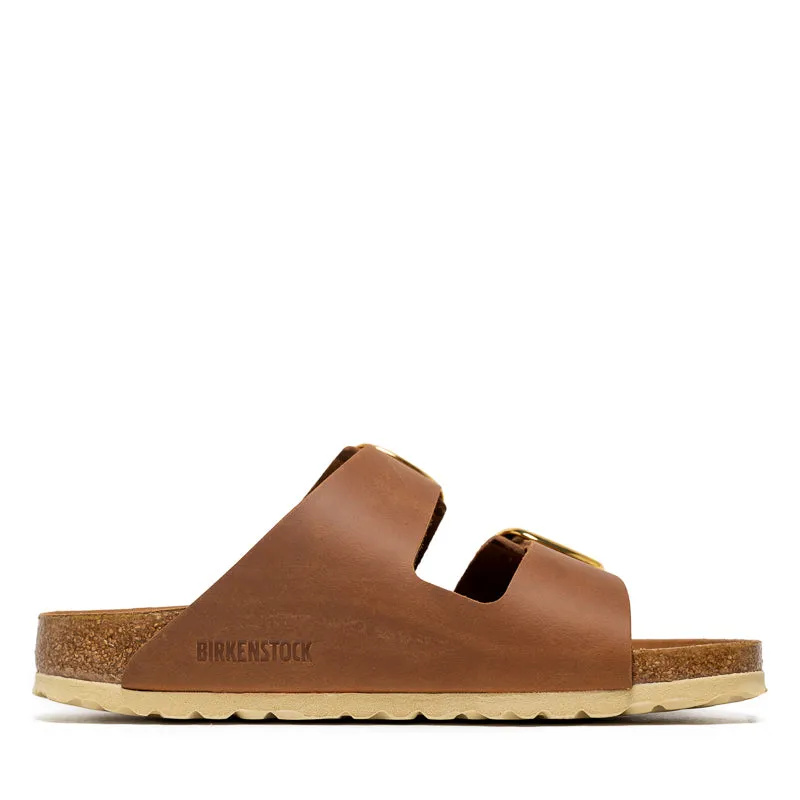 Versatile Design Comfort Outdoor Women's Birkenstock Arizona Big Buckle Oiled Leather - Cognac