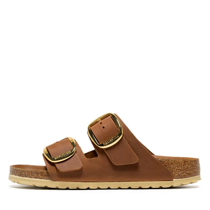 Stylish Support adjustable shoes Women's Birkenstock Arizona Big Buckle Oiled Leather - Cognac