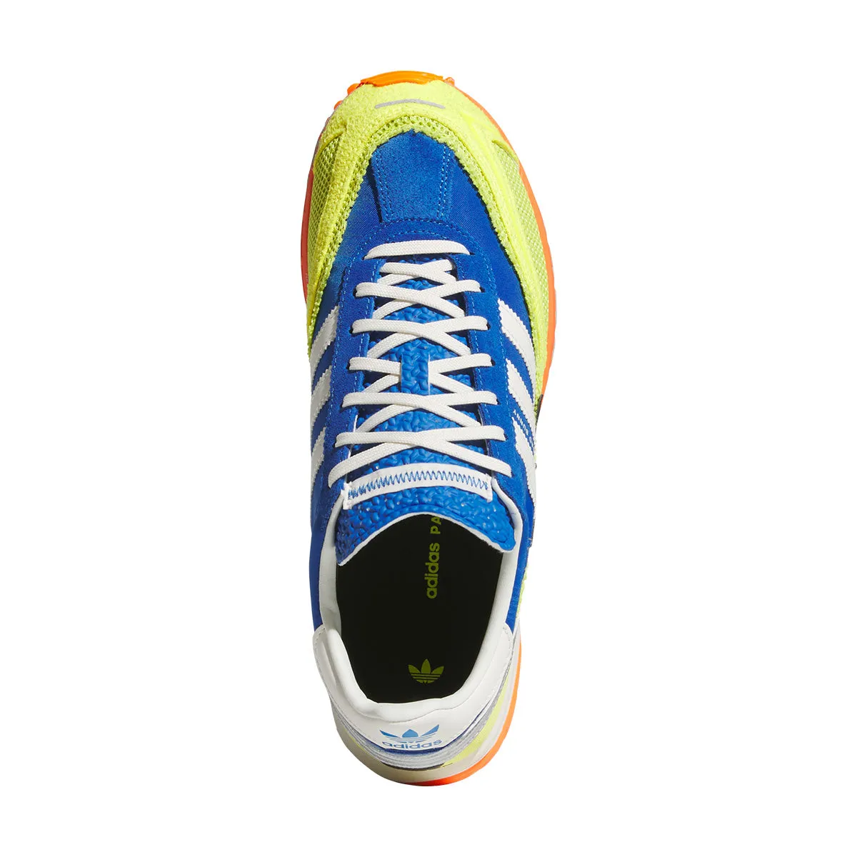 Iconic silhouette Retro-inspired performance   Bad Bunny Adizero SL 72 'Blue Shock Yellow'