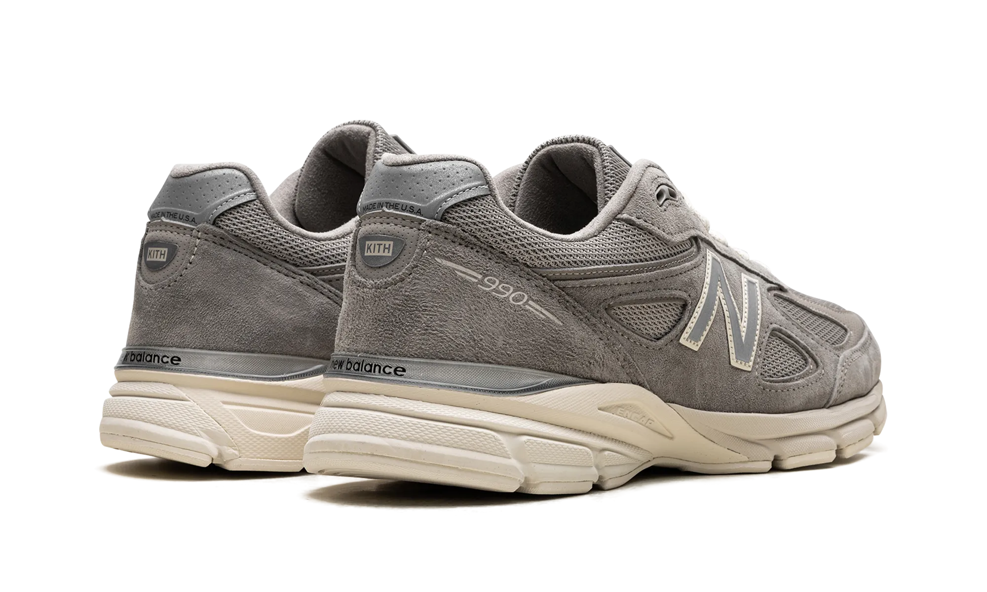 Kith x 990v4 Made in USA "Moonrock" running in the park sustainable running shoes