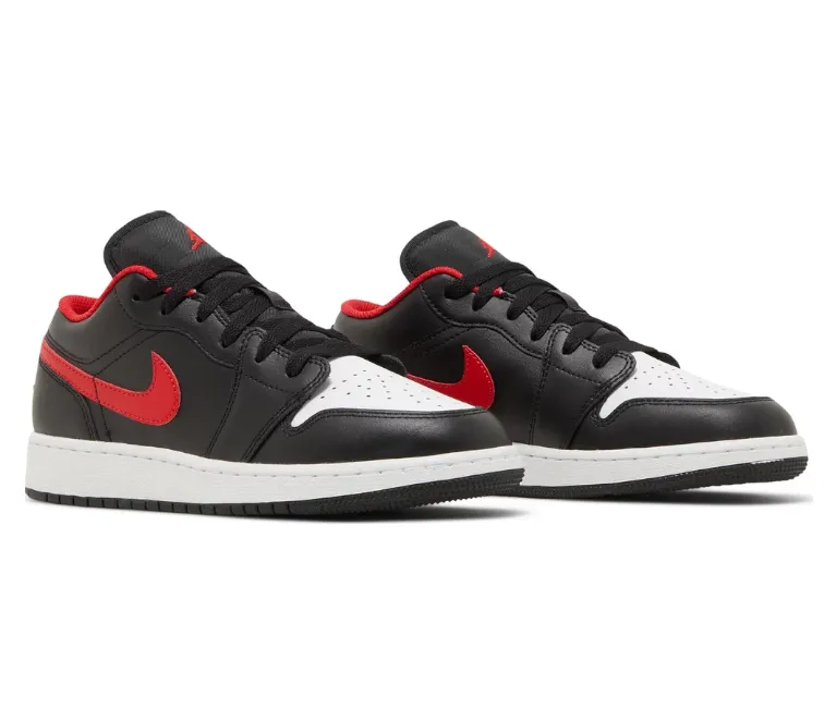 Multi-functional durability Durable Mesh GS Nike Air Jordan 1 Low (Black/Fire Red)