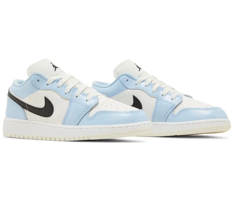 Hyper Elastic Polymer Impact Resistant Heel GS Nike Air Jordan 1 Low (Ice Blue)