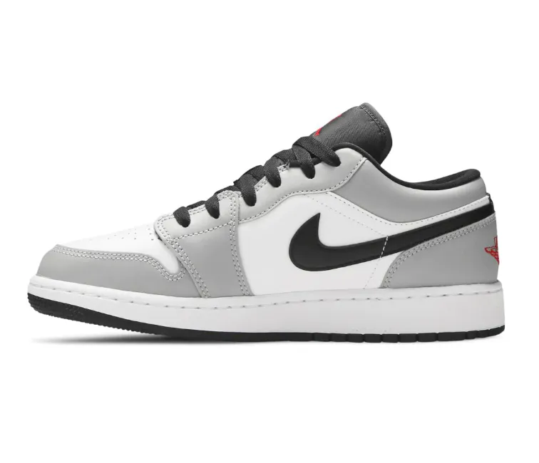 GS Nike Air Jordan 1 Low (Light Smoke Grey) Hyper Responsive Cushioning Non Marking Outsole