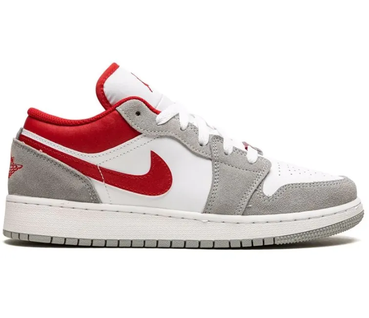 Elastic Lacing System GS Nike Air Jordan 1 Low SE (Smoke Grey/Red)