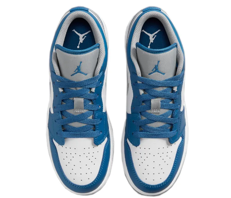 GS Nike Air Jordan 1 Low (True Blue) Layered Midsole Construction Casual Vibe