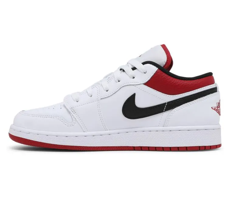 GS Nike Air Jordan 1 Low (White/Gym Red) Smooth Flow Eco Use