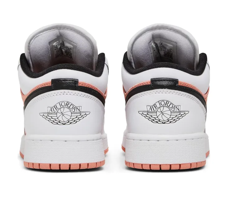 GS Nike Air Jordan 1 Low (White/Peach) Fashion-Forward Look Comfortable Tongue