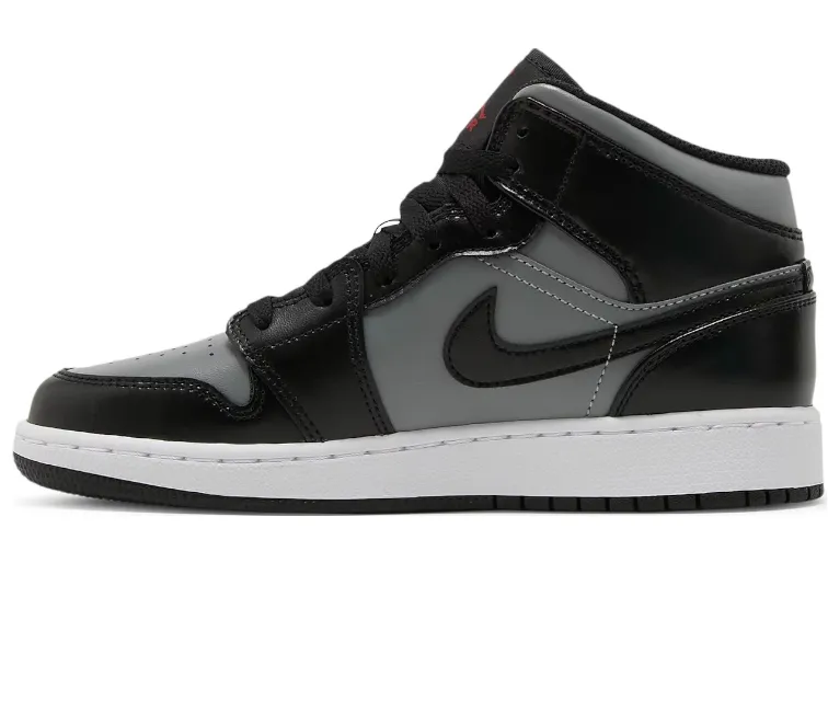 GS Nike Air Jordan 1 Mid (Black/Particle Grey) Low Profile Collar Padding