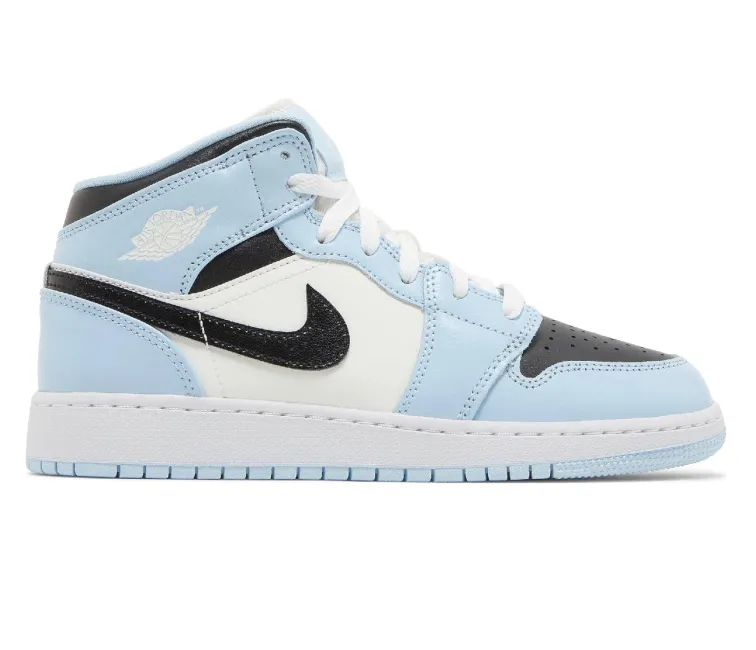 GS Nike Air Jordan 1 Mid (Ice Blue) Airflow Venting
