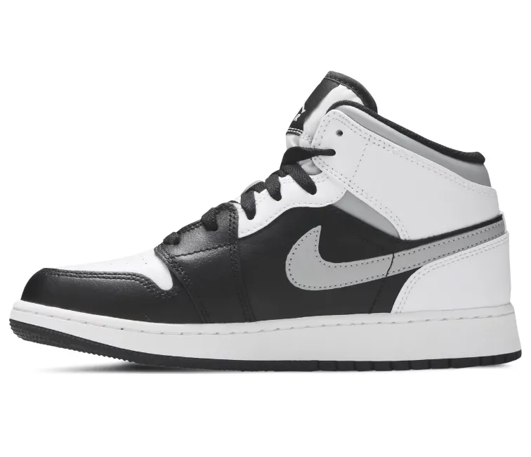 GS Nike Air Jordan 1 Mid (White Shadow) Fashion Rush Retro-inspired performance