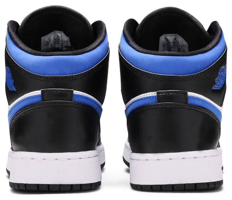GS Nike Air Jordan 1 Mid (White/Racer Blue) Easy Activity