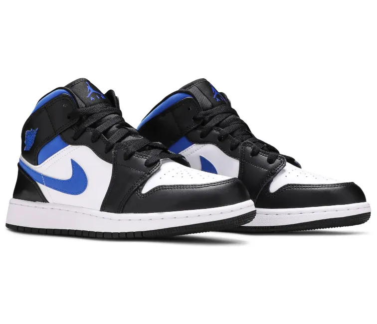Comfortable Midsole Eco Friendly Dye GS Nike Air Jordan 1 Mid (White/Racer Blue)