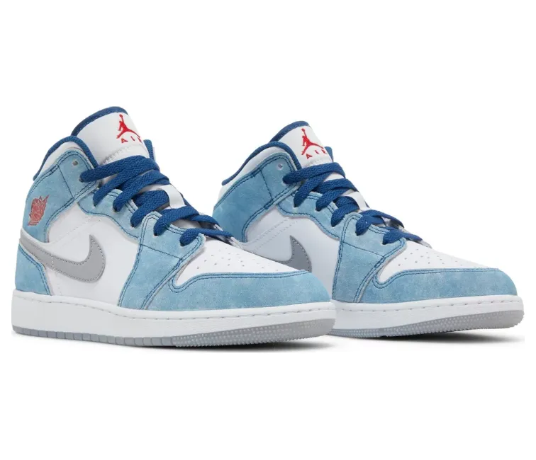 Mid Cut CushionedMidsole GS Nike Air Jordan 1 SE Mid (French Blue)
