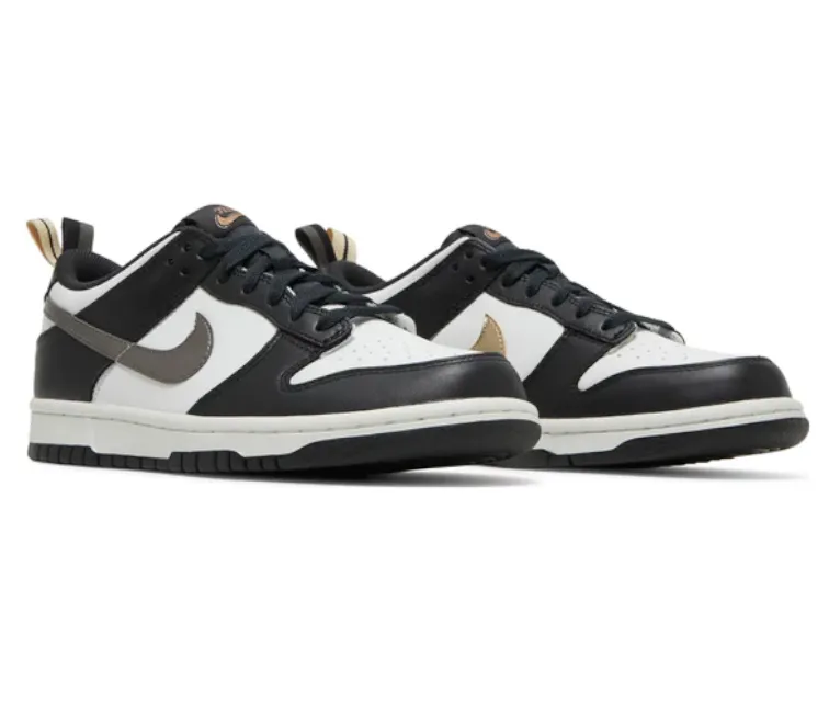 GS Nike Dunk Low (Black/White-Gold) Traction lugs Bend Easy