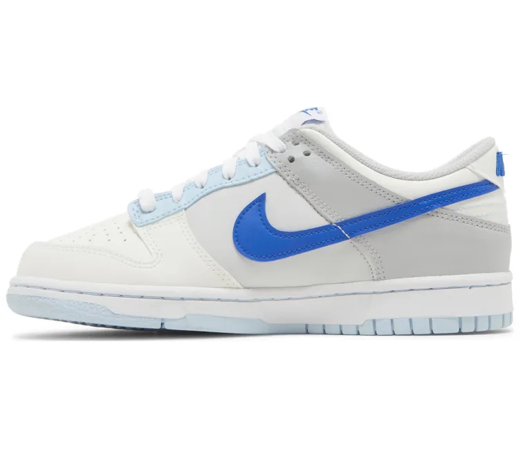 GS Nike Dunk Low (Ivory/ Hyper Royal) Flexible Rubber Sole