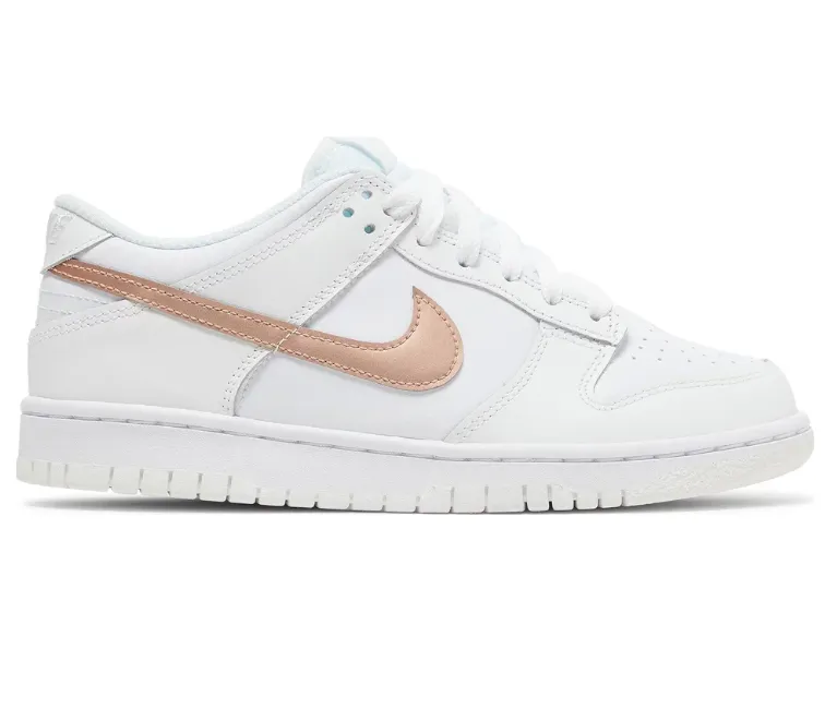 GS Nike Dunk Low (White/Bronze) Comfortable Experience Street Grip