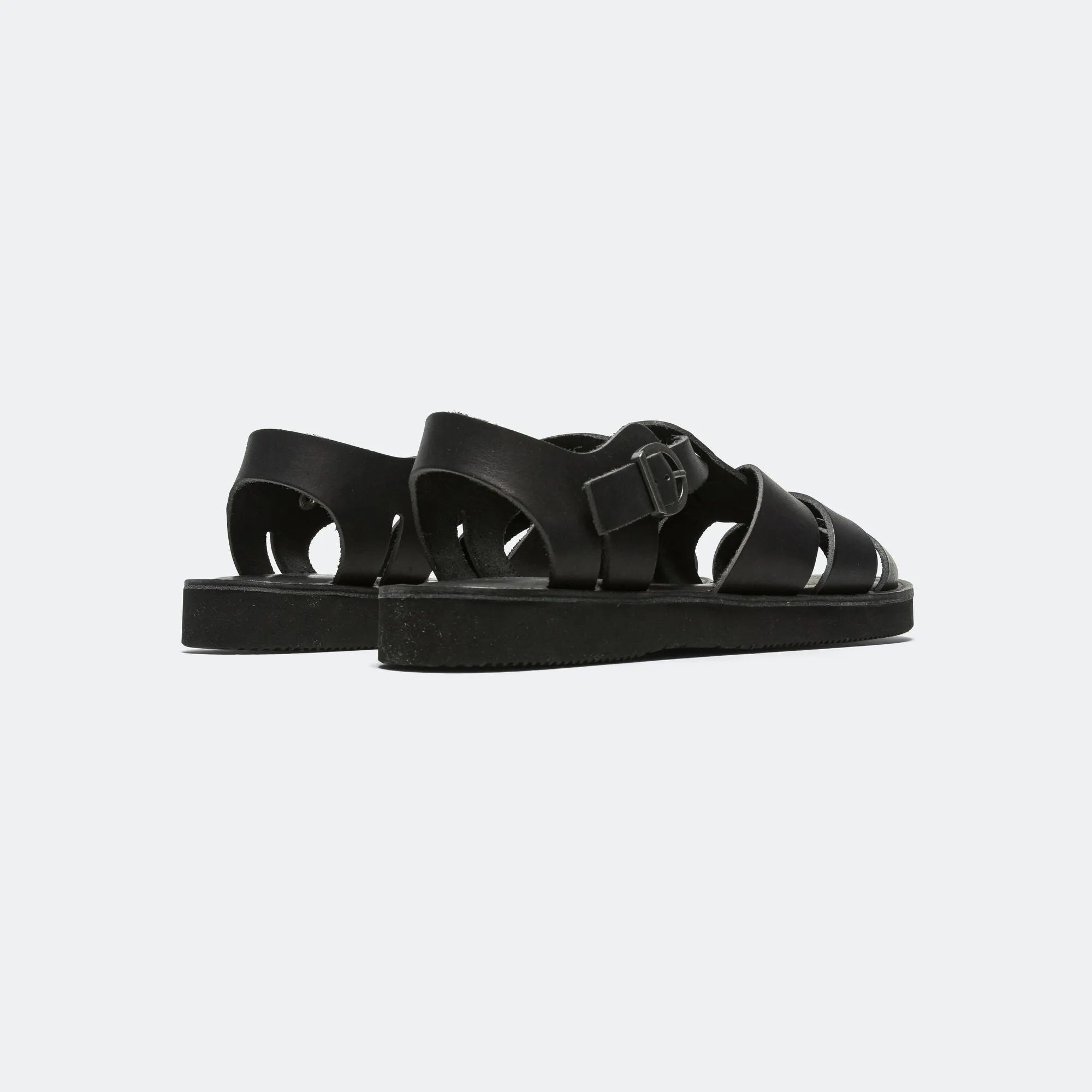 Sleek Footwear Slip-On Shoes Gurkha Sandal - Black