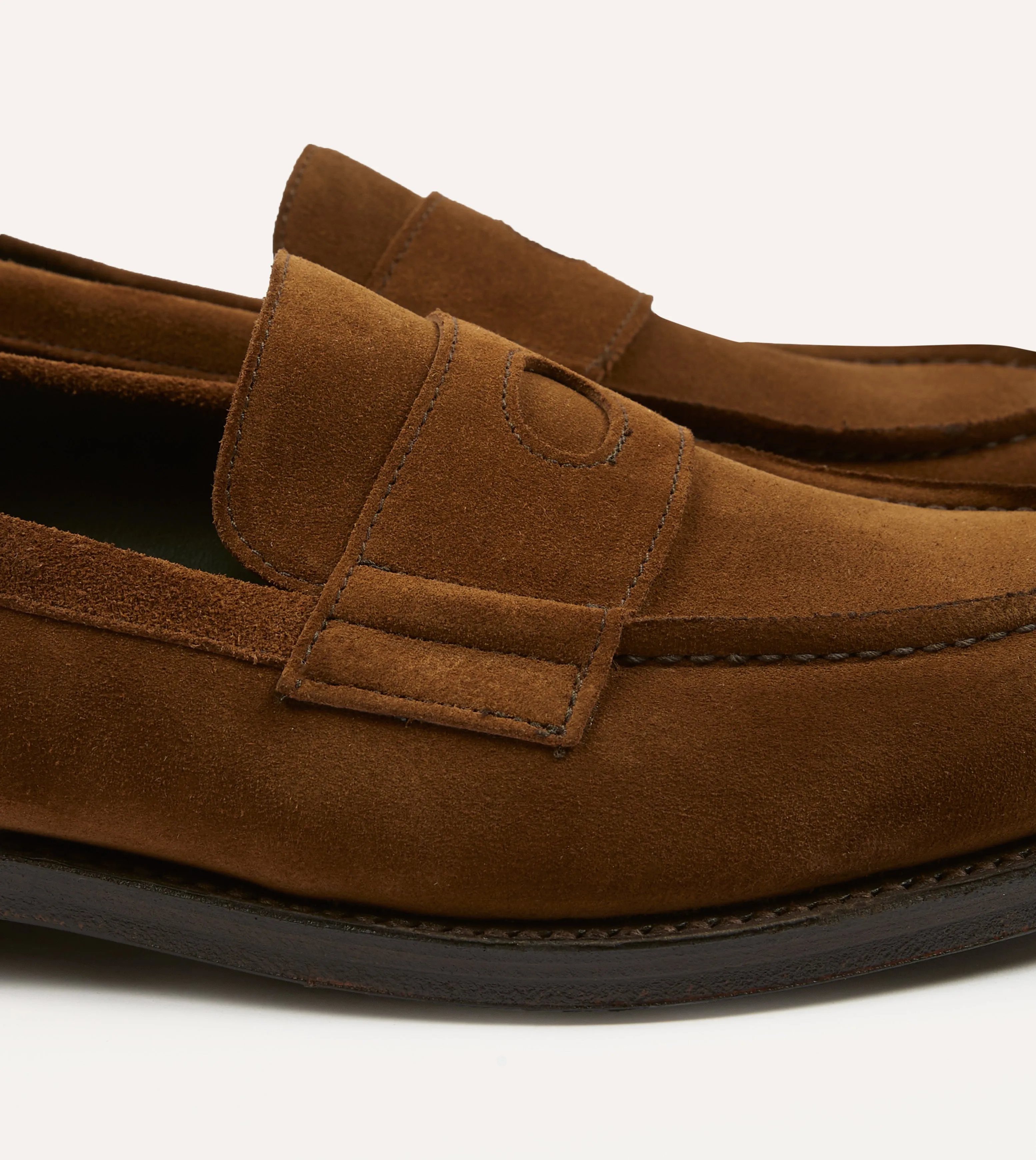 Snuff Suede Charles Goodyear Welted Penny Loafer trendy details