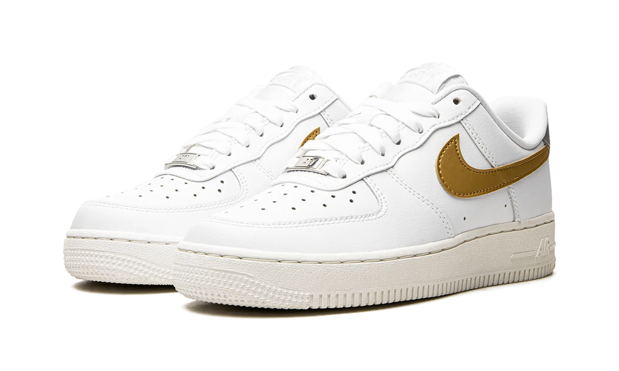 Streamlined Style AIR FORCE 1 MNS WMNS "White / Gold / Silver"