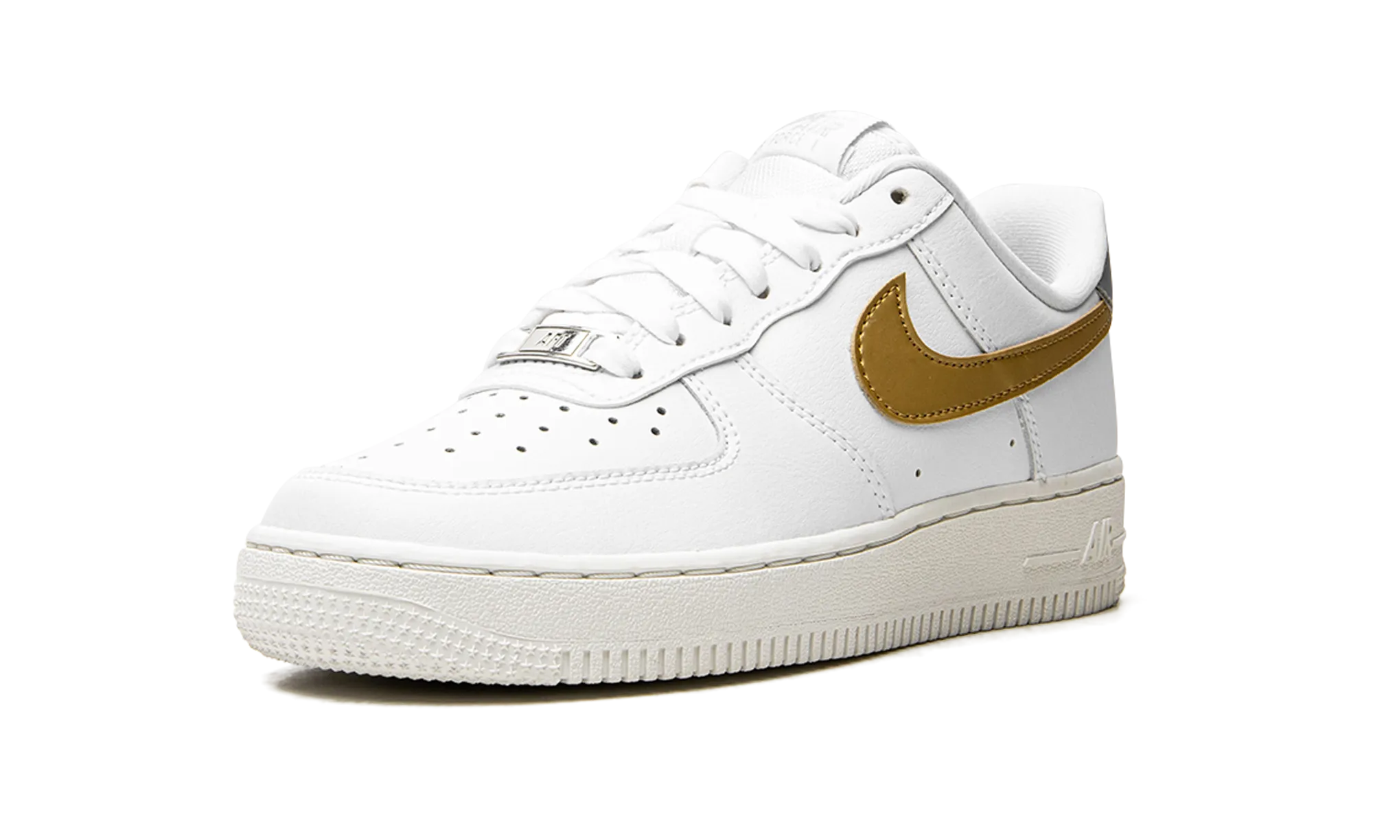 Wear Light Running AIR FORCE 1 MNS WMNS "White / Gold / Silver"