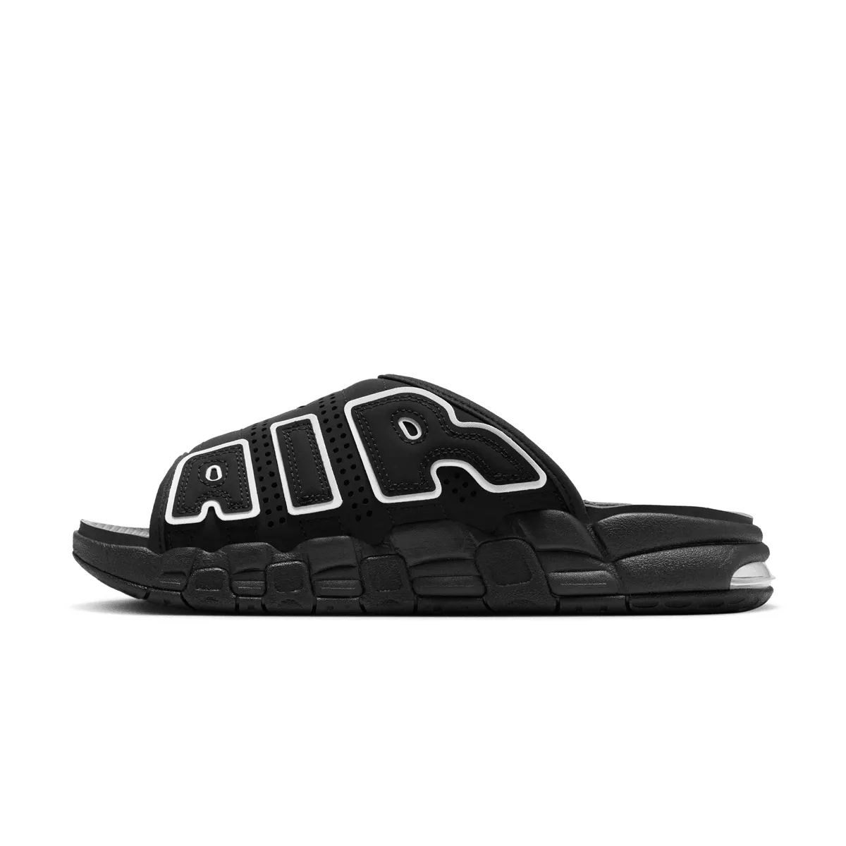 pool users' water shoes Trend-setting sole Air More Uptempo Slide 'Black'