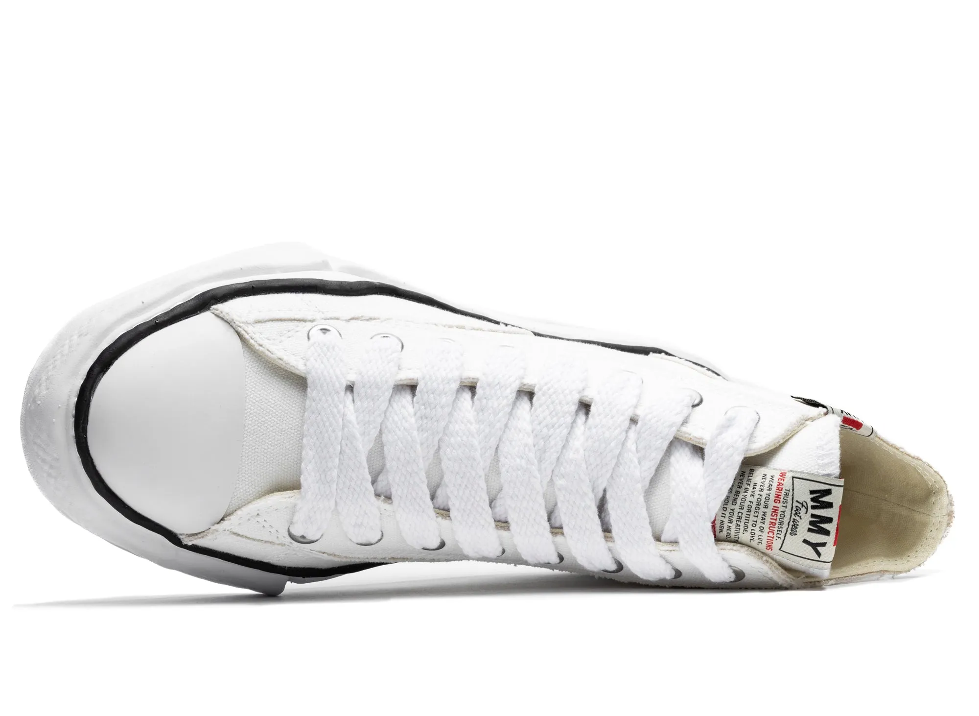 Maison Mihara Yasuhiro High Top Lace Up Sneaker in White Mono Style night walk