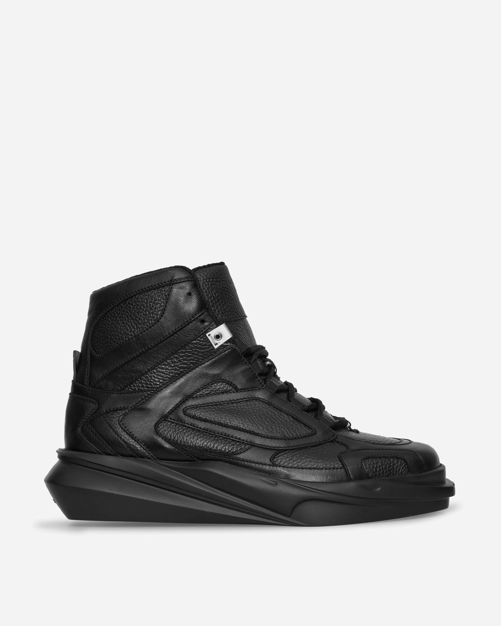 High Top Mono Hiking Sneakers Black Comfort Padded Stylish Comfort