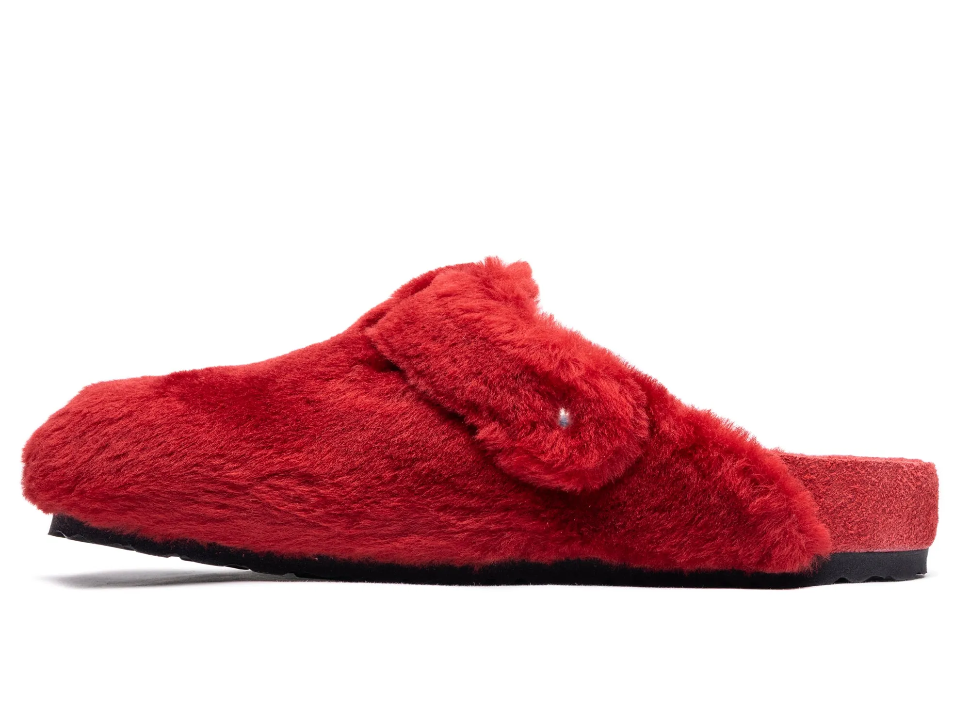 Birkenstock Boston 1774 in Shearling Red Fiber Mix Desert Path