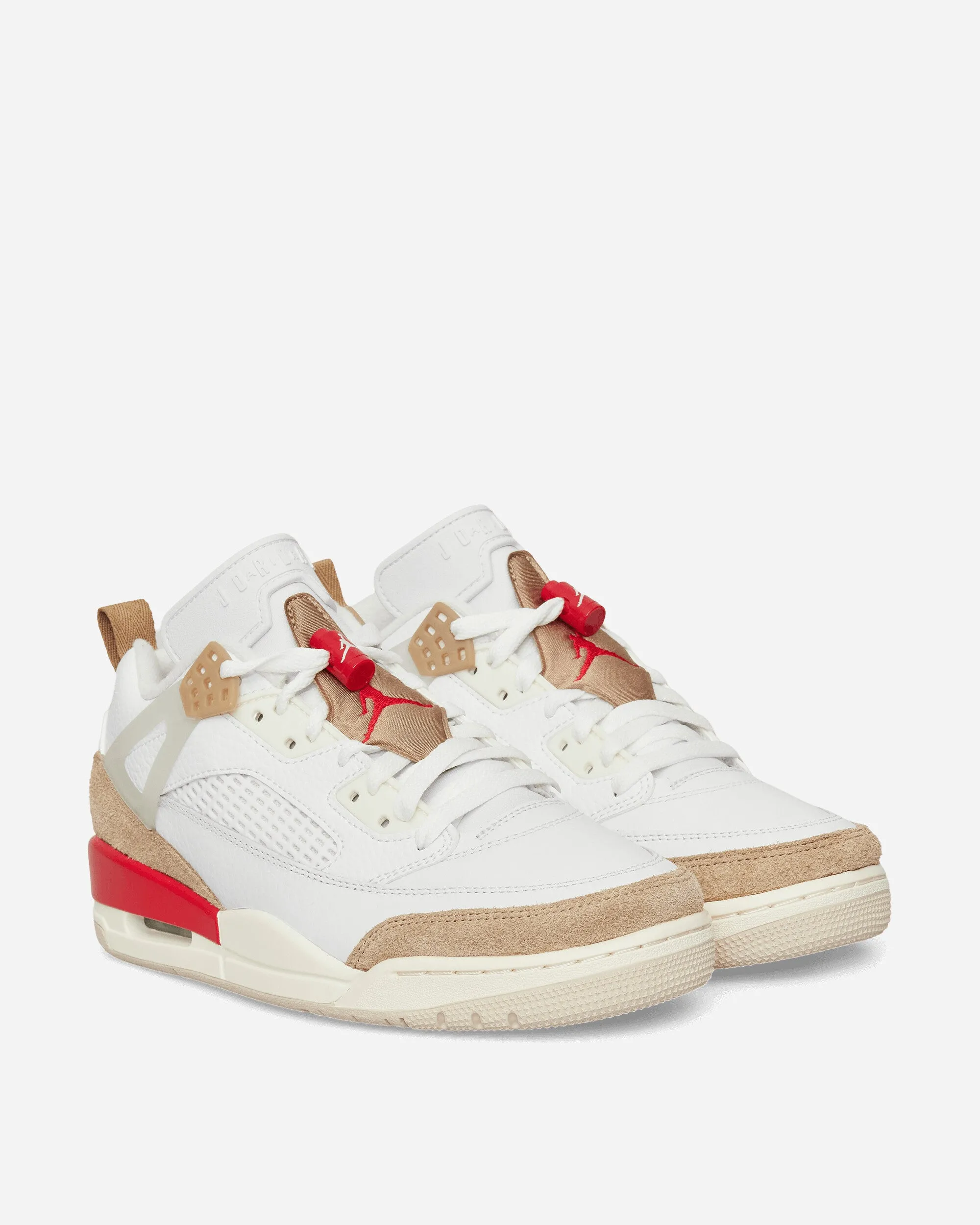 Jordan Spizike Low Sneakers Desert Camo / Sail / Fire Red Pressure Dispersion Pods Abrasion Resistant Toe Guard