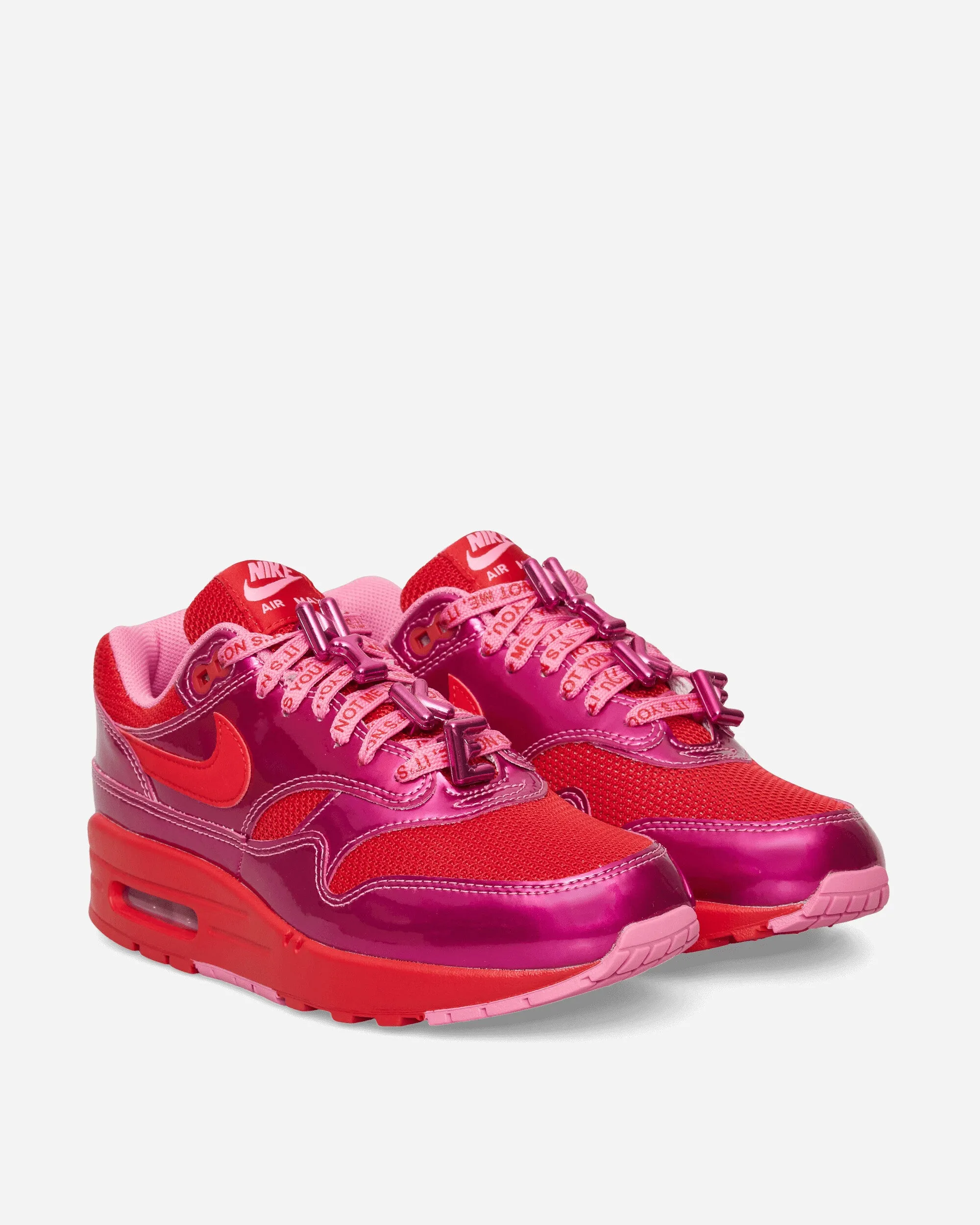 Air Max 1 Premium Sneakers Playful Pink / University Red Memory Foam Padding Comfort Upper