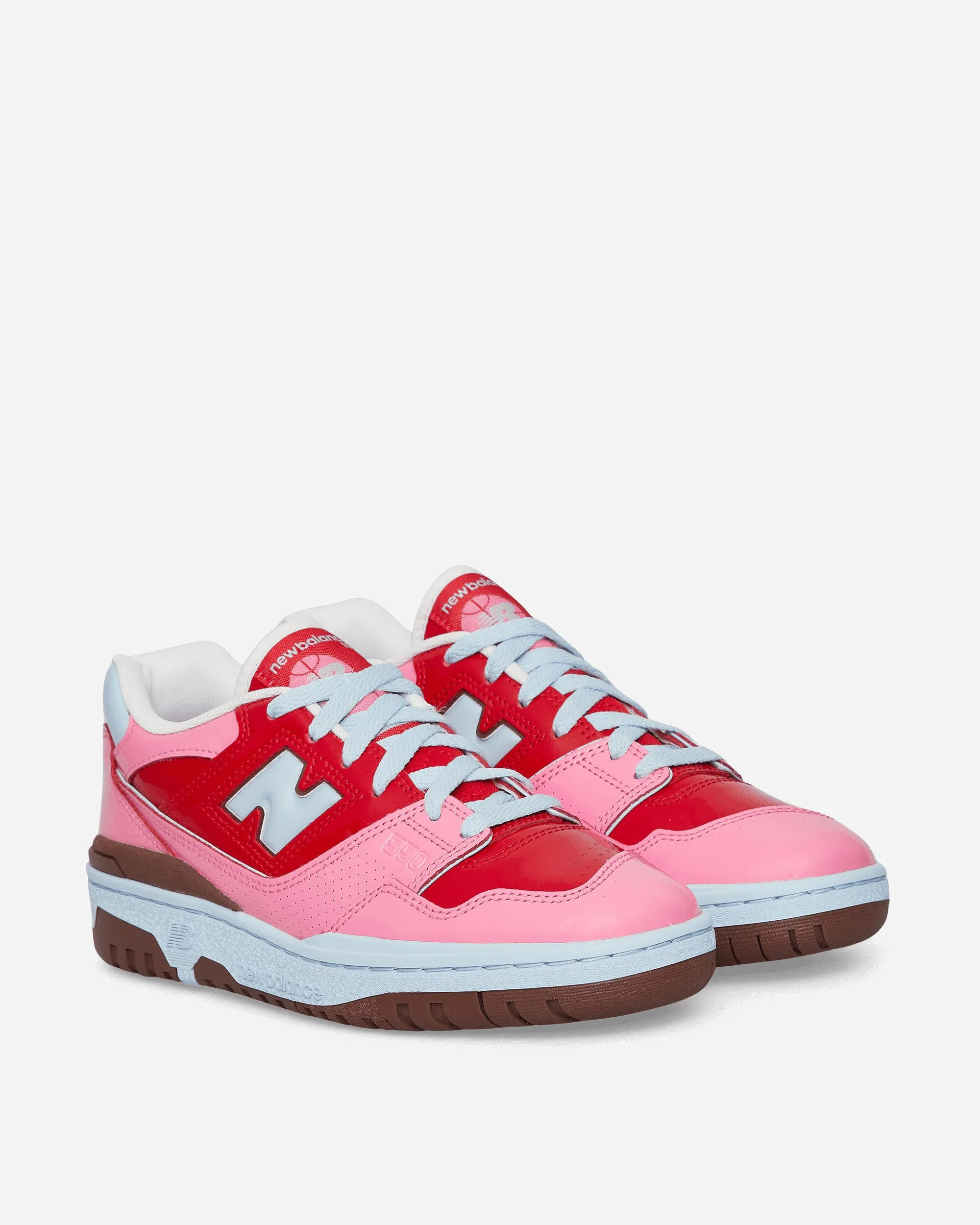 550 Sneakers Team Red / Pink Padded Tongue Recycled Synthetic Upper