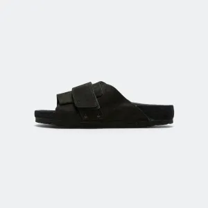 Kyoto Exquisite - Black Suede Leather Comfort Sandals