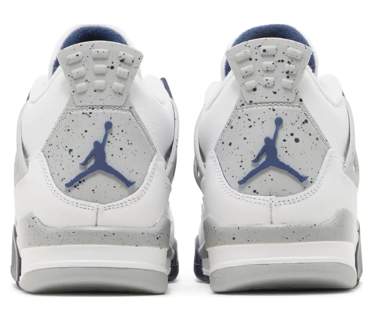(GS) Nike Air Jordan 4 Retro (Midnight Navy) Durable Overlay Ultra Lightweight Design