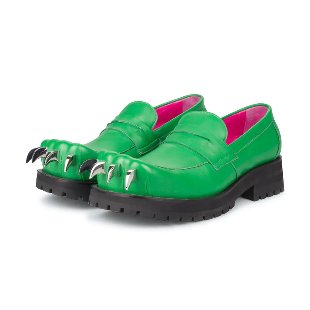 walking companions Leather Moccasin Moggies 'Green'