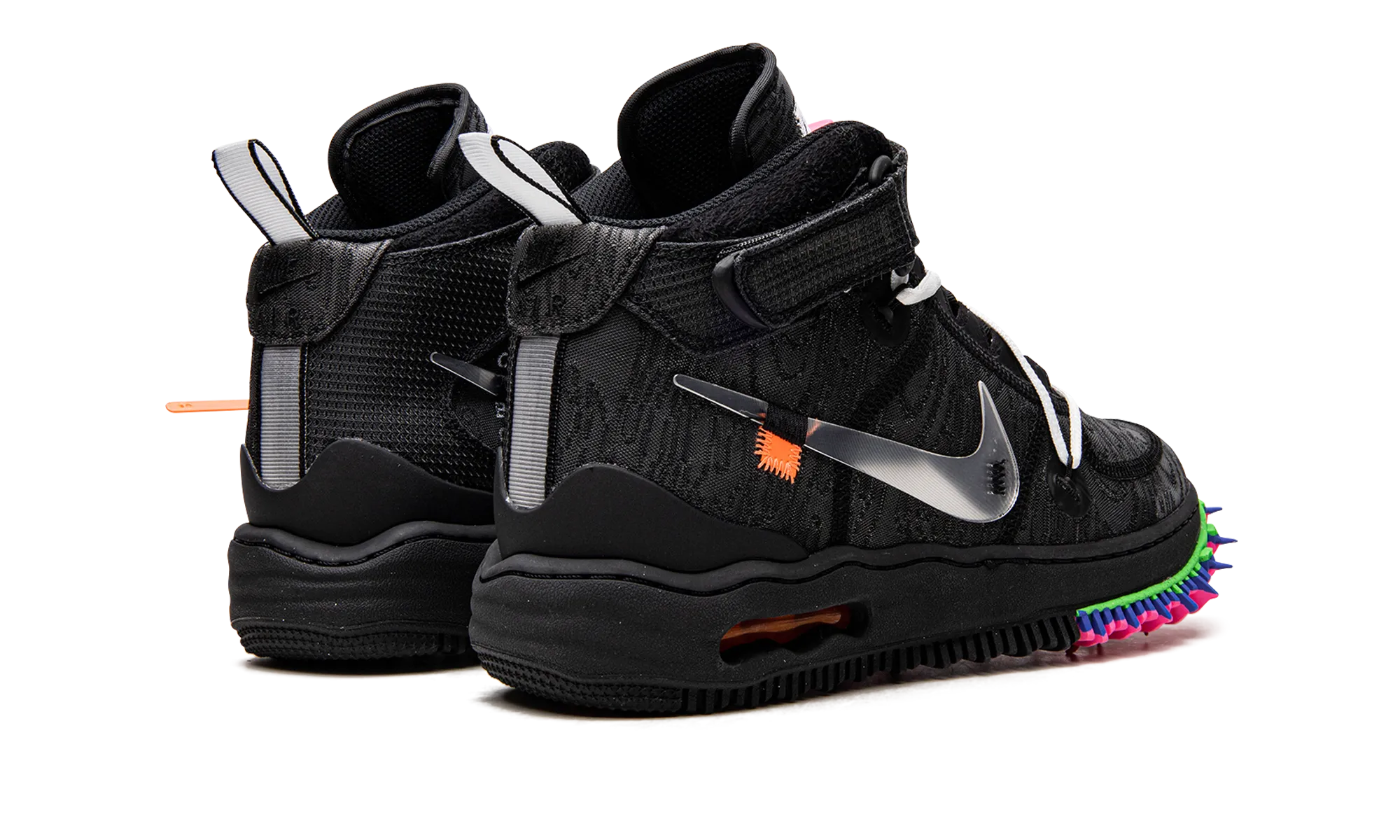 Perforated Vamp Recycled Material Design Air Force 1 Mid "Off-White - Black"