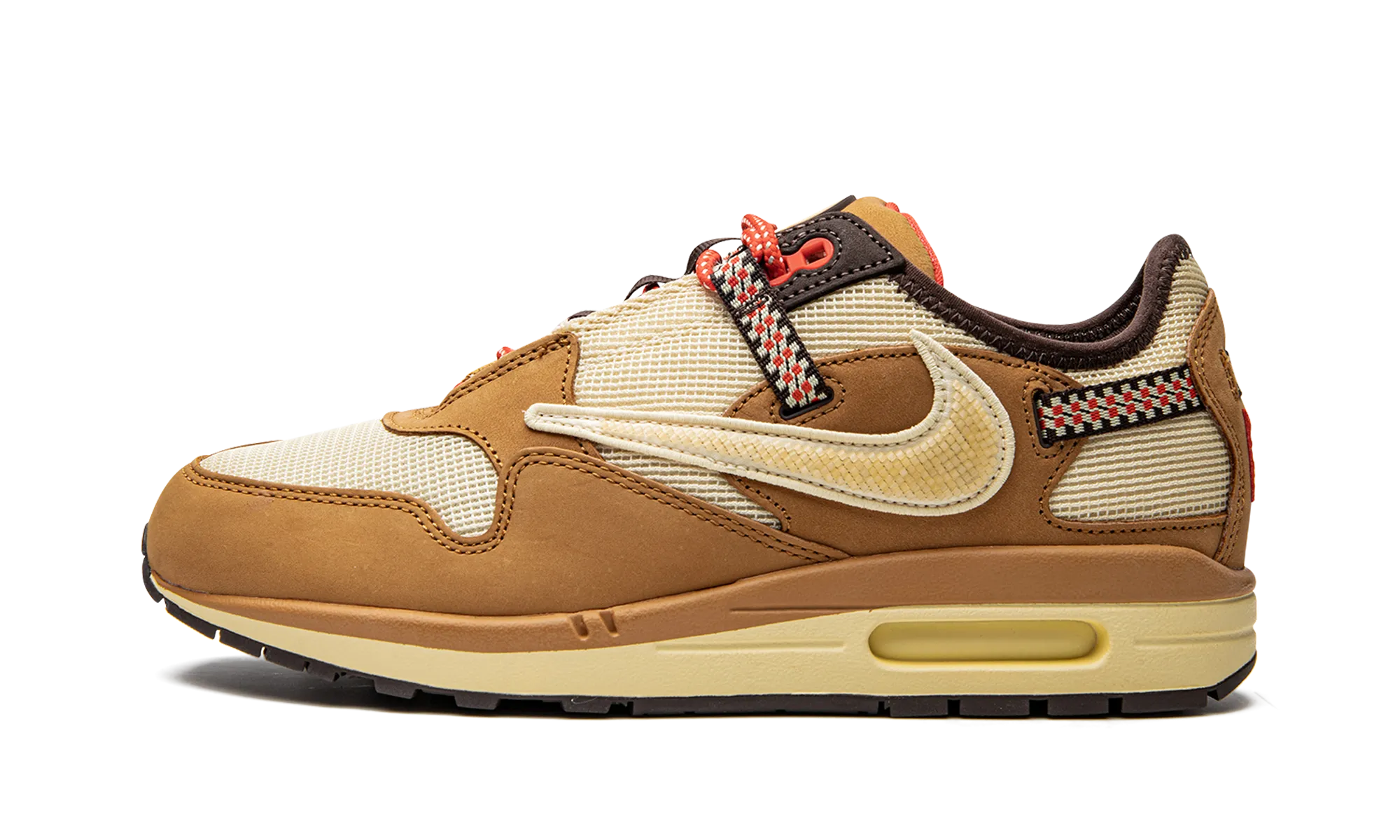 Air Max 1 "Travis Scott - Wheat" Comfortable to wear running in a sidewalk area shoes