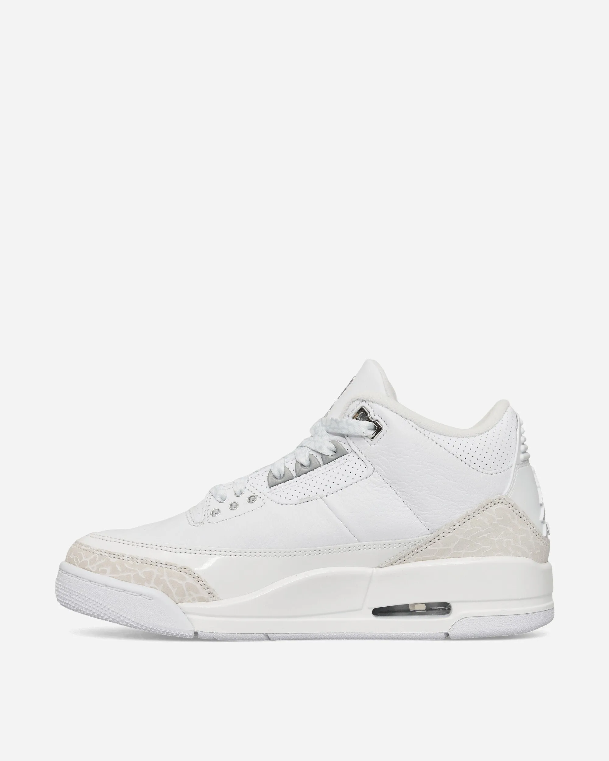 High Ankle Firm Cushion Air Jordan 3 Retro Sneakers White / Silver
