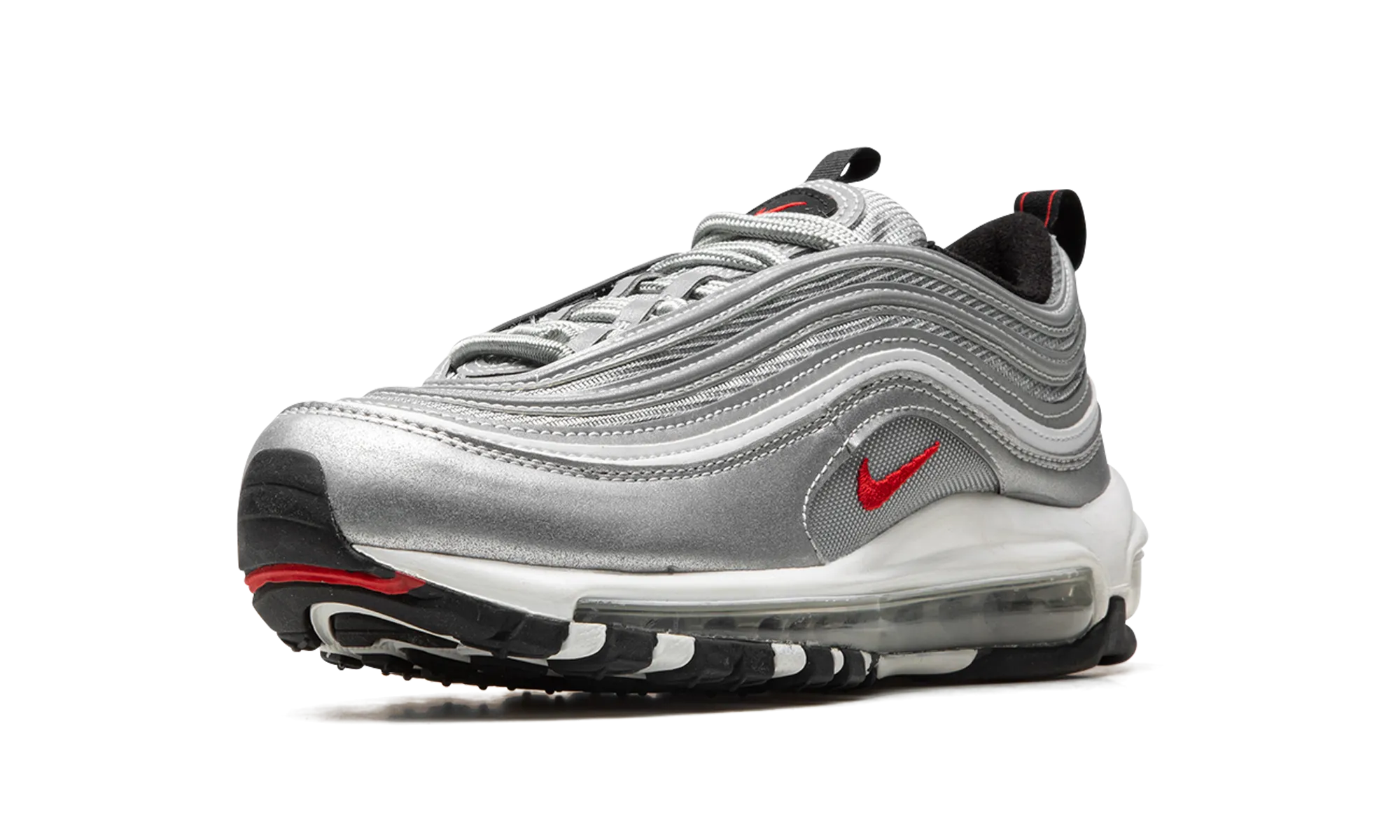 AIR MAX 97 OG MNS WMNS "Silver Bullet" running in a floodplain area shoes