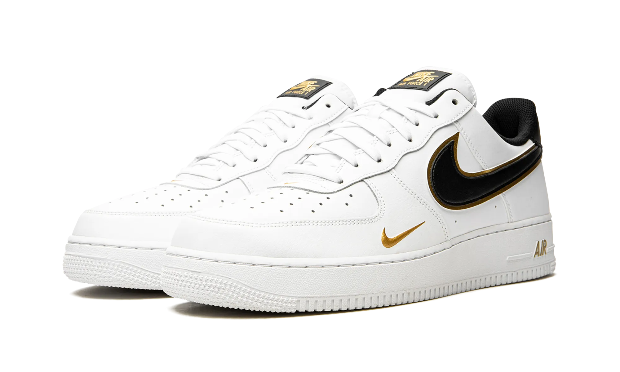 Air Force 1 '07 LV8 "Double Swoosh - White / Black / Gold" Abrasion Proof Toe Guard