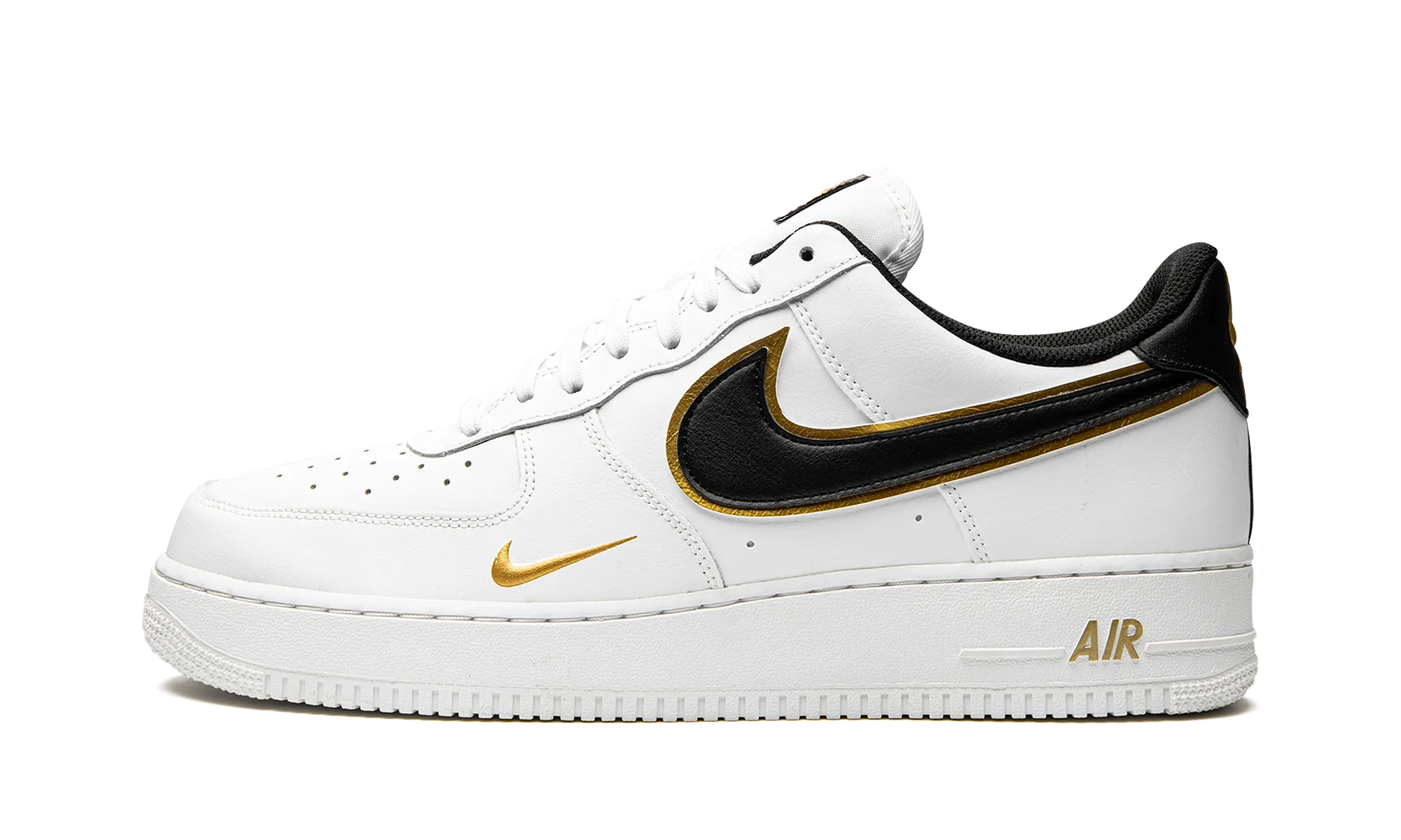 Air Force 1 '07 LV8 "Double Swoosh - White / Black / Gold" Ventilation Port System Slim Profile