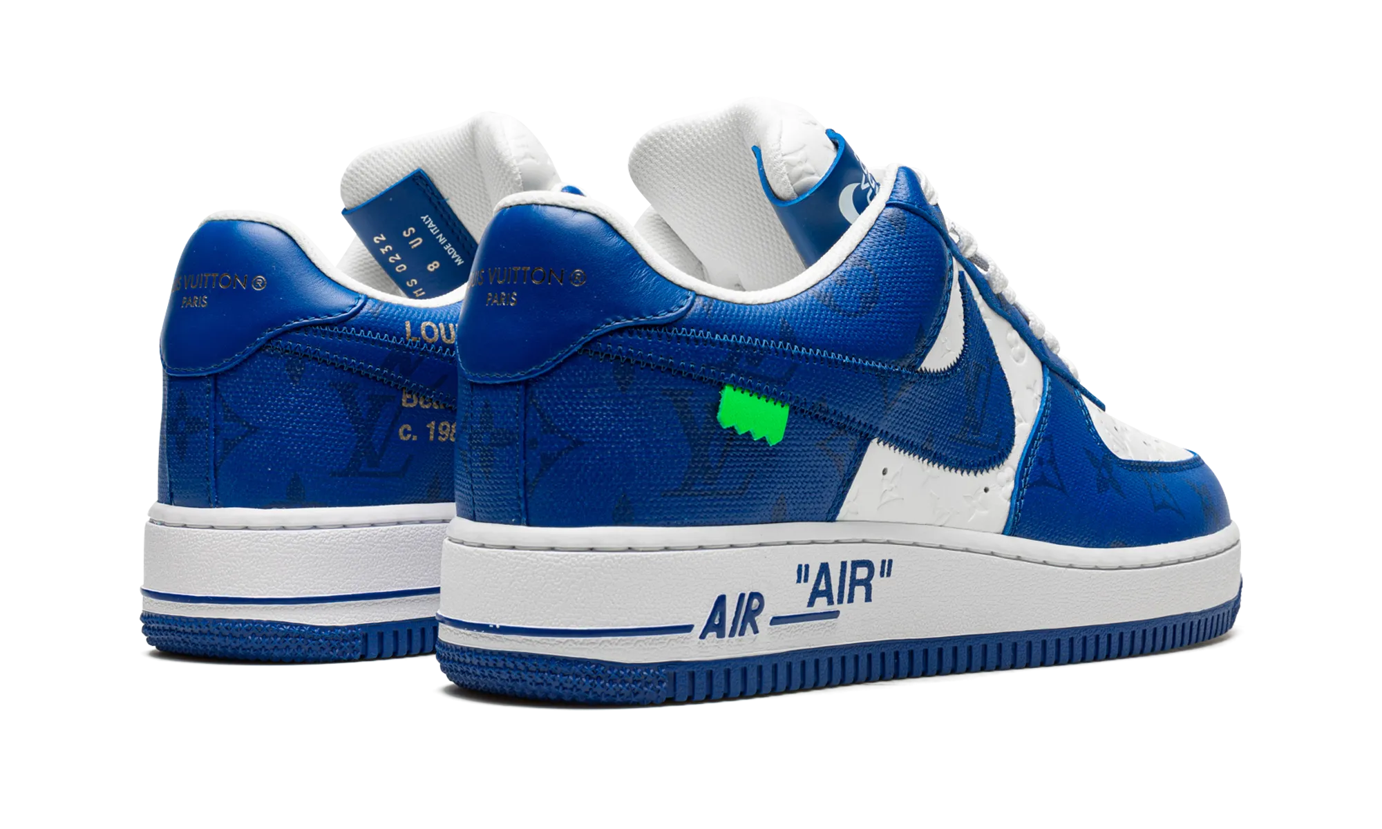 Louis Vuitton Air Force 1 Low "Virgil Abloh - White/Blue" Smooth Performance SlipResistantOutsole