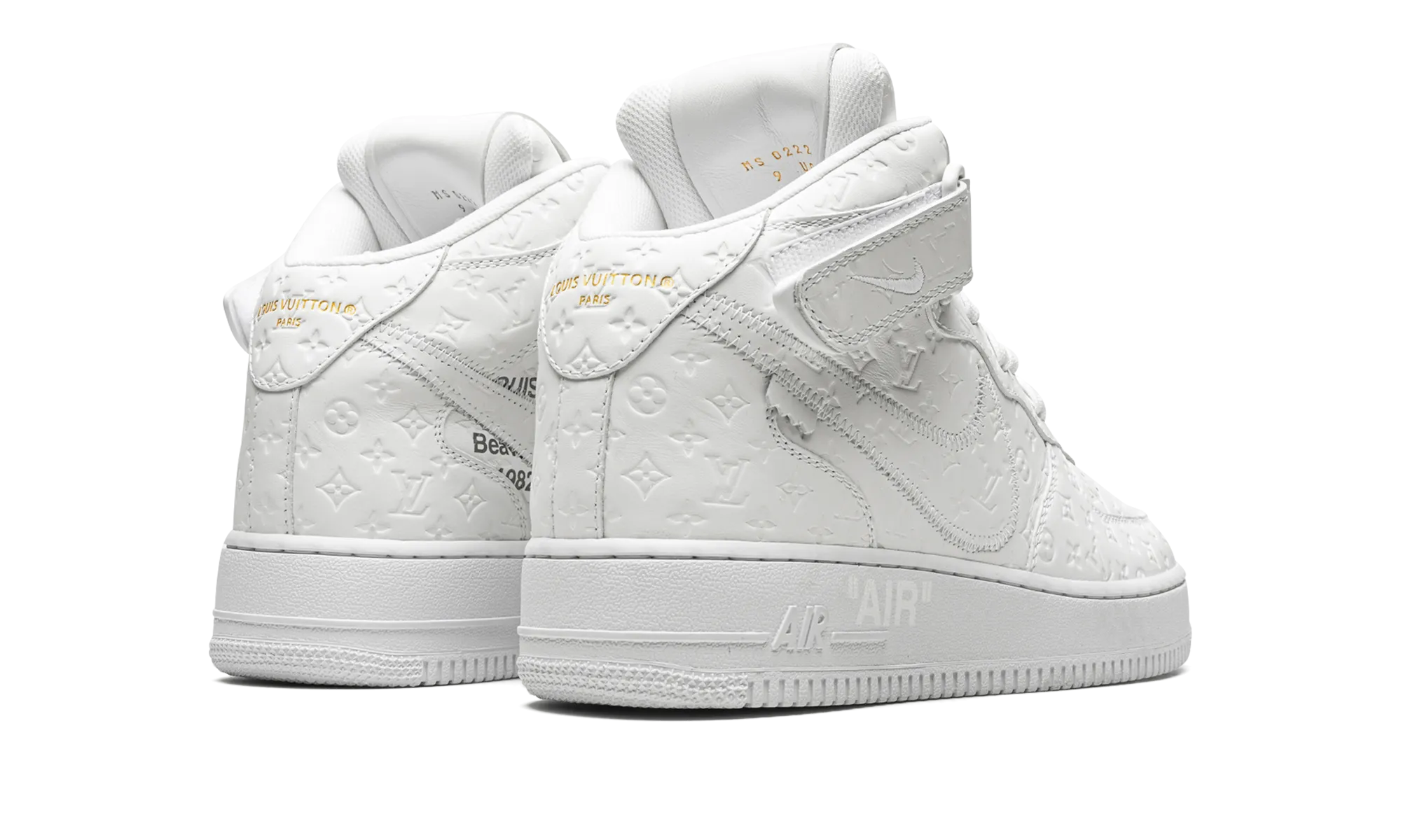 Impact Resistant Toe Guard Louis Vuitton Air Force 1 Mid "Virgil Abloh - White/White"