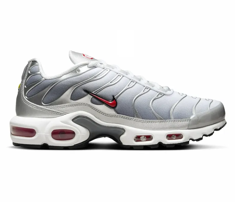Women's Nike Air Max Plus TN (Silver/Red) TPU Reinforcement