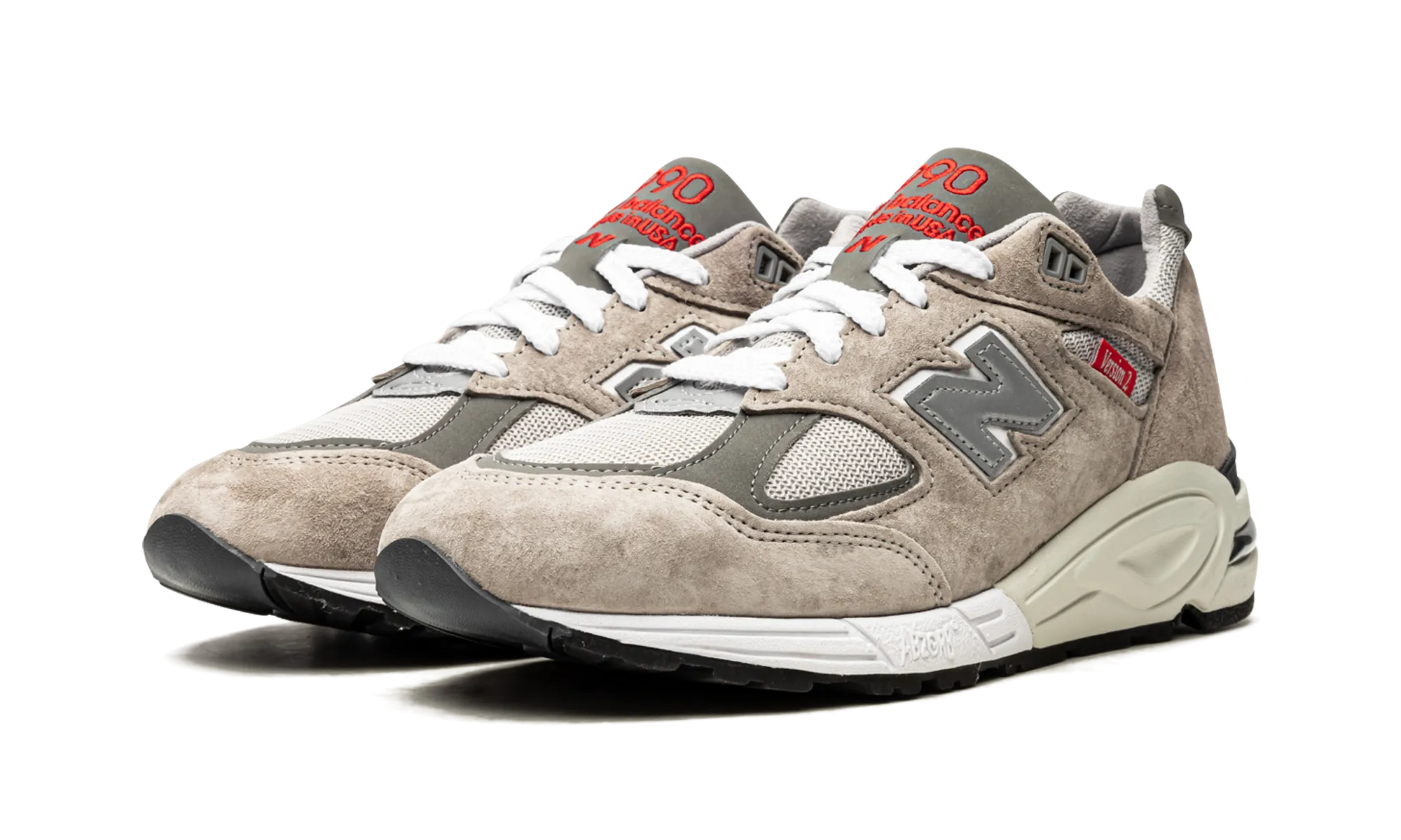 Made in US 990 v2 "Grey / Red" Comfortable Shank