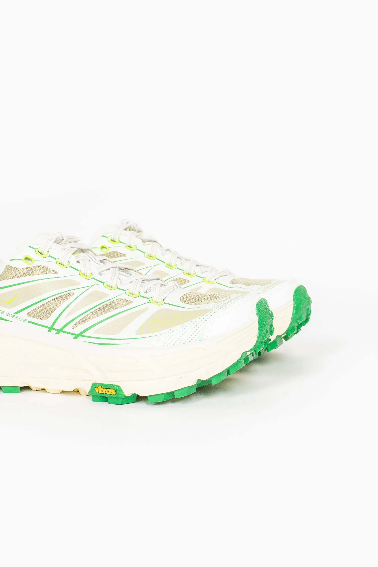 Mafate Speed 2 White/Fresh Grass Stretch Wear Shock-absorbent arch