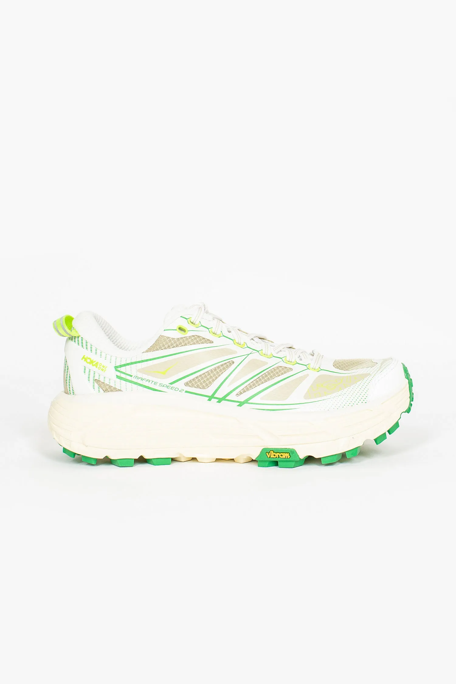 Mafate Speed 2 White/Fresh Grass Reinforced Eyelet Construction Dynamic look