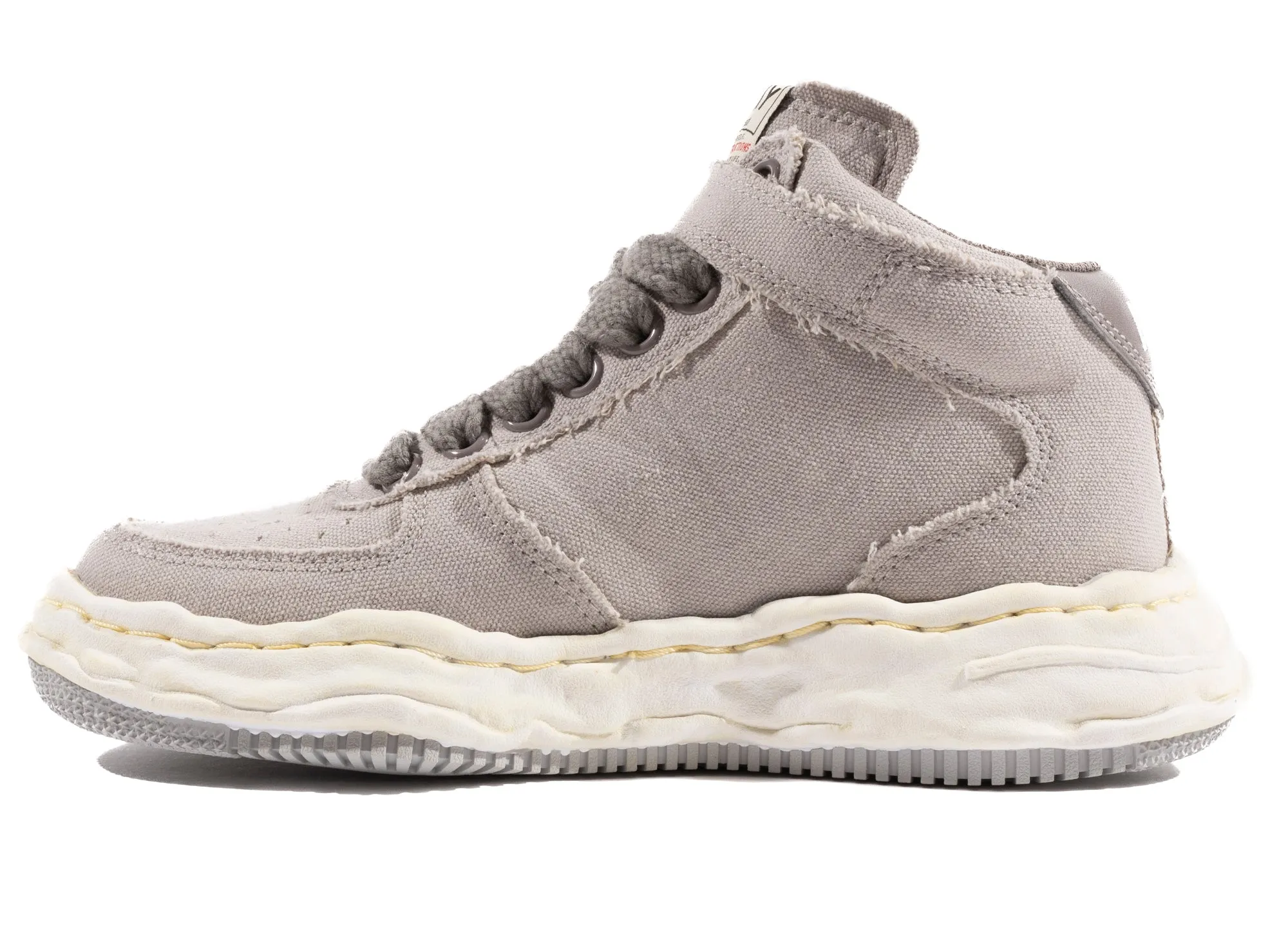 Maison Mihara Yasuhiro Canvas Wayne High-Top Sneaker in Grey Waterproof Standing All