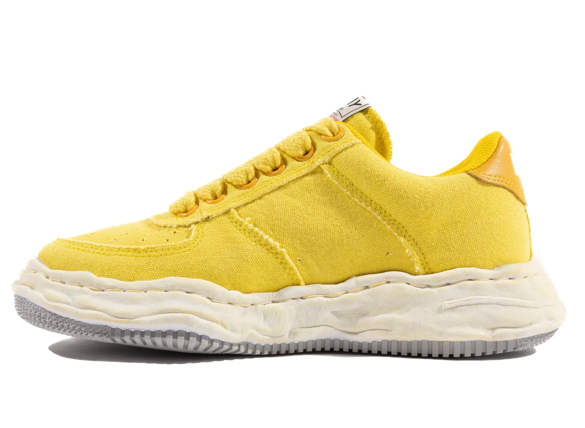 Maison Mihara Yasuhiro Canvas Wayne Low-Top Sneaker in Yellow Road grip